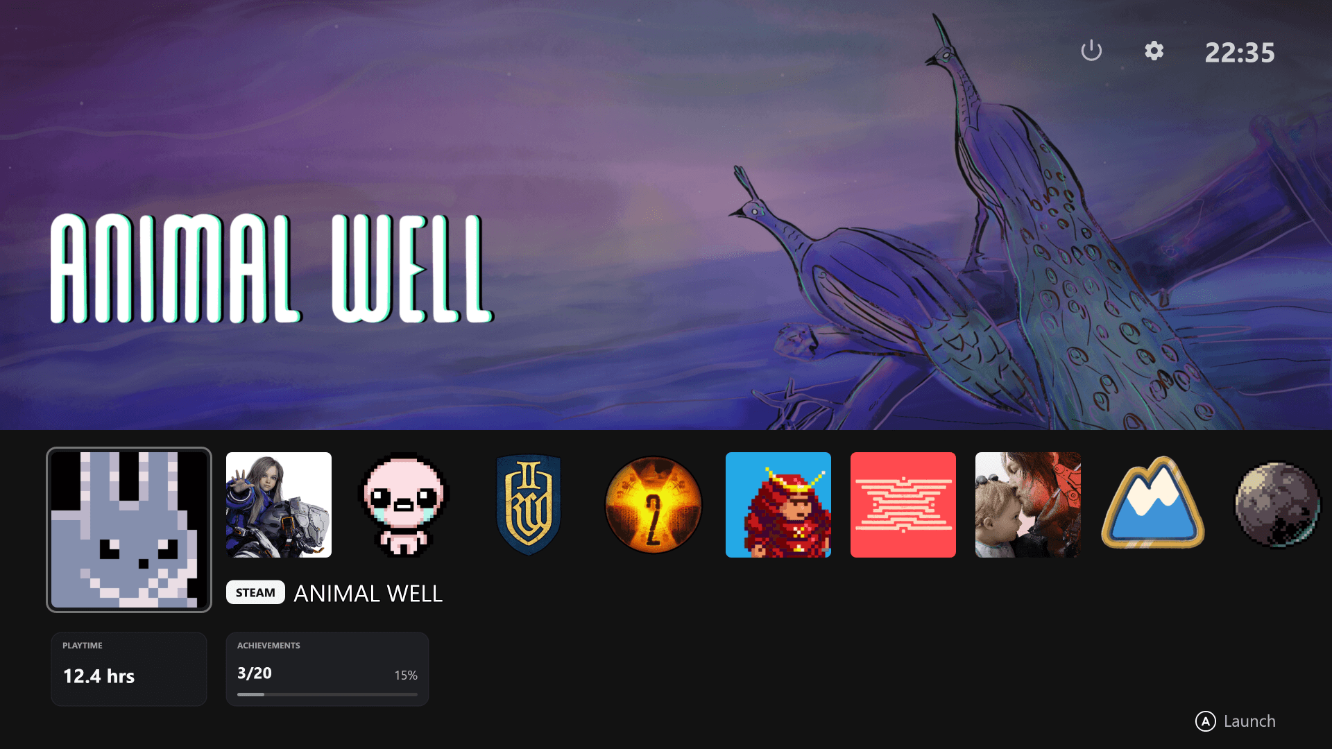 Big Screen Launcher main library view