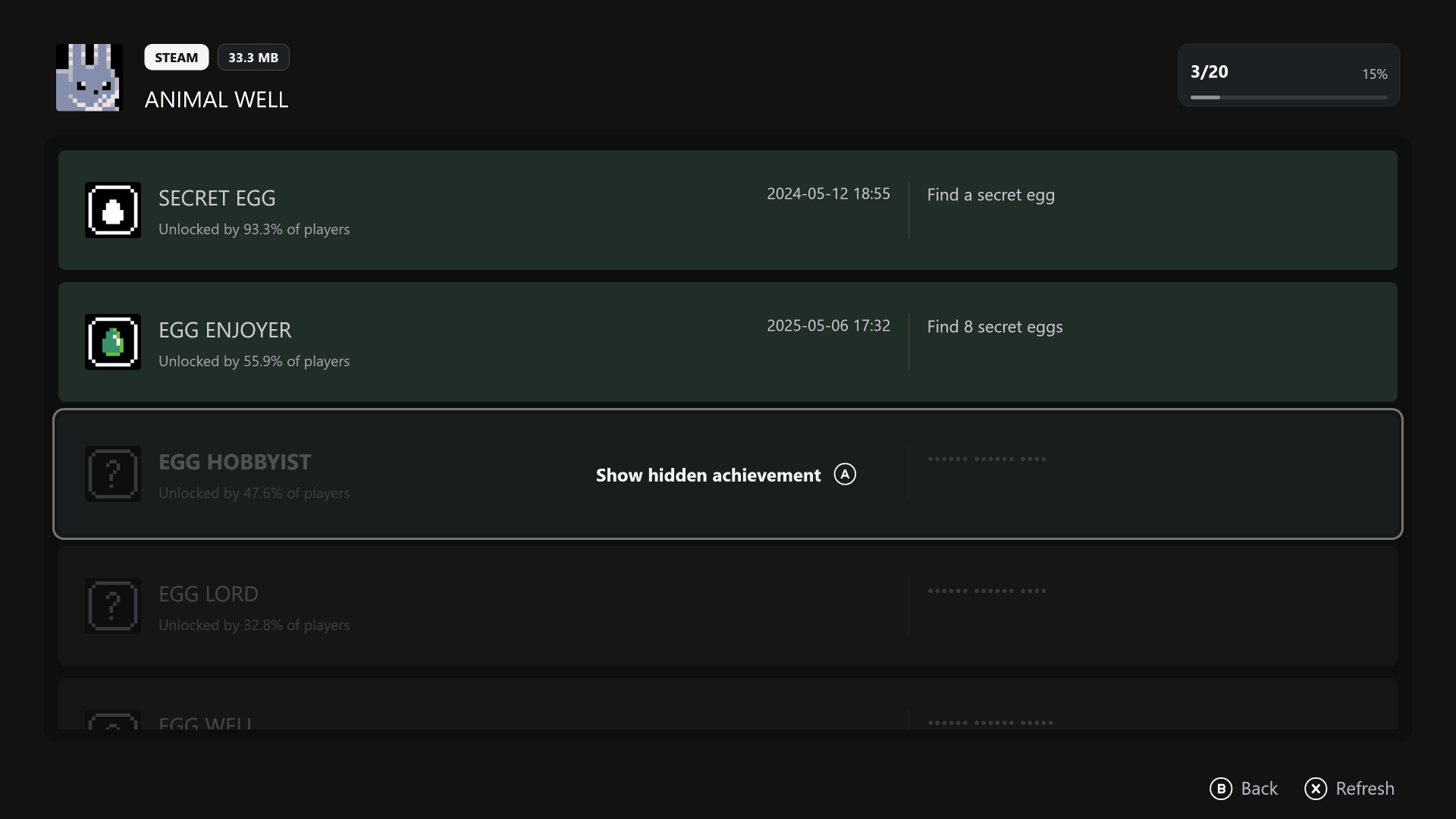 Big Screen Launcher achievements view